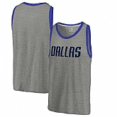Dallas Mavericks Fanatics Branded Wordmark Tri-Blend Tank Top - Heathered Gray